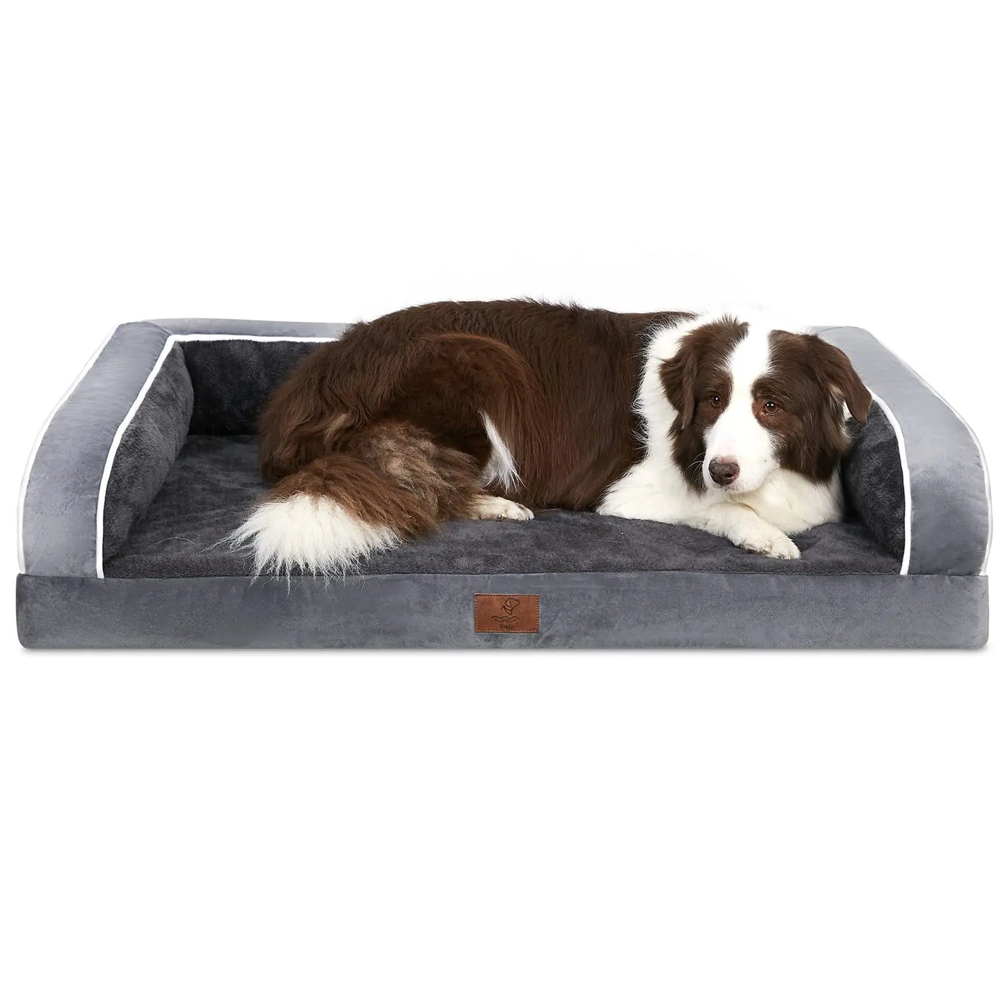 Premium Orthopedic Dog Bed for Large Breeds, Washable Sofa-Style Design with Removable Cover, Waterproof Structure and Nonslip Base, High Bolster Support