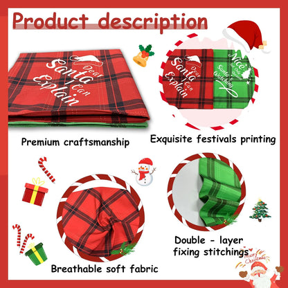 Christmas Pet Bandanas - Set of 2, Festive Plaid Scarves for Medium and Large Dogs