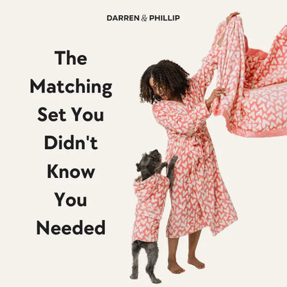 Darren & Phillip Calming Dog Robe - Fleece Coat for Anxiety Relief - Coordinating Women's Robe Available