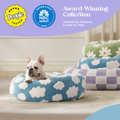 Lesure Luxurious Soft Donut Pet Bed - Plush Calming Bed for Small, Medium, and Large Dogs and Cats, Washable with Anti-Slip Bottom