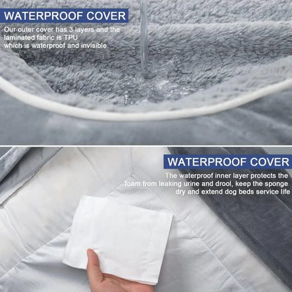 Premium Orthopedic Dog Bed for Large Breeds, Washable Sofa-Style Design with Removable Cover, Waterproof Structure and Nonslip Base, High Bolster Support