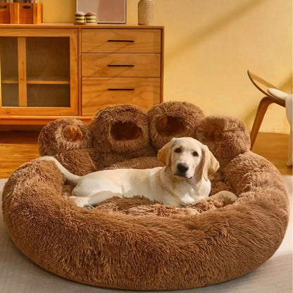 Luxury Bear Paw Plush Pet Bed with Superior Soft Padding and Enhanced Stability