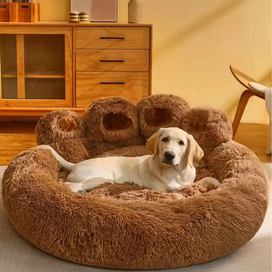 Luxury Bear Paw Plush Pet Bed with Superior Soft Padding and Enhanced Stability