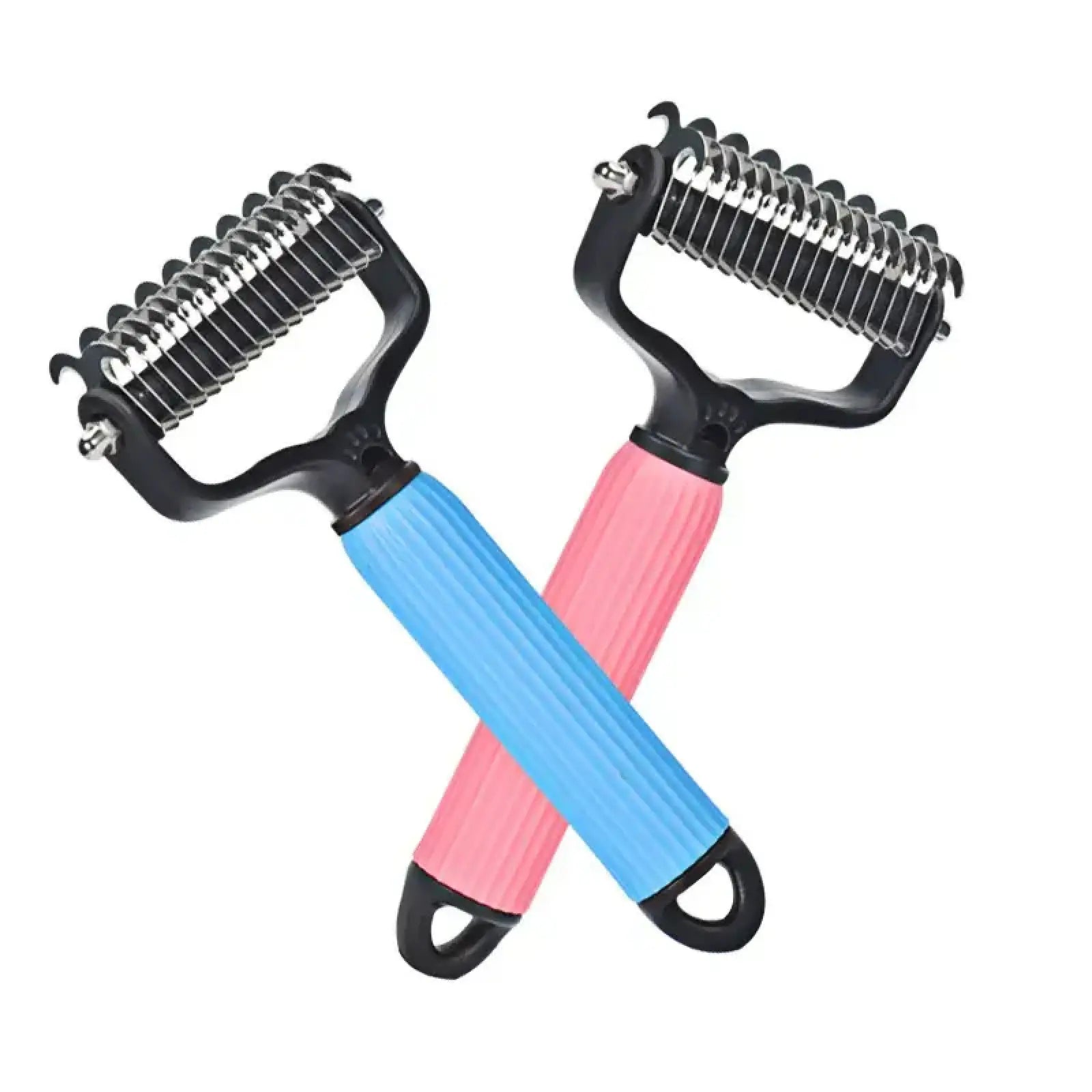 Professional Pet Grooming Tool - Universal Double-Sided Detangling Comb for Dogs, Stainless Steel Design for Effective Shedding and Matted Hair Management, Ideal for Daily Coat Maintenance.