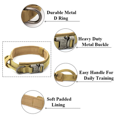Adjustable Heavy-Duty Tactical Dog Training Collar with Quick Release Buckle for Safety and Comfort - 1000D Nylon