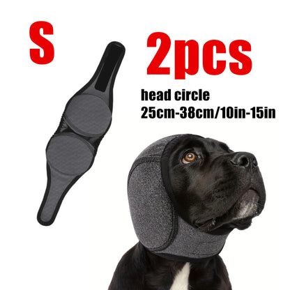 Dog Ear Protector Earmuffs and Bandana Set for Noise Reduction and Hearing Protection, Adjustable Design, Breathable Soft Material, Ideal for Swimming and Beach Use