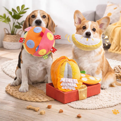 Interactive Dog Snuffle Feeding Ball Toy for Slow Eating and Mental Stimulation, Includes Cotton Fillings and Bell for Enhanced Exercise and IQ Training