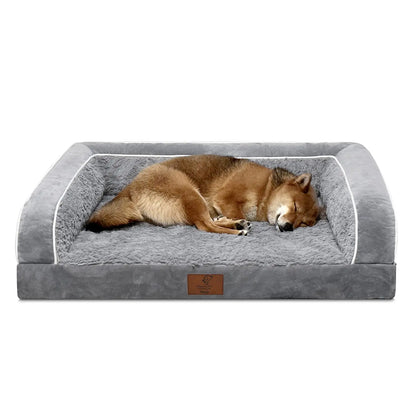 Premium Orthopedic Dog Bed for Large Breeds, Washable Sofa-Style Design with Removable Cover, Waterproof Structure and Nonslip Base, High Bolster Support