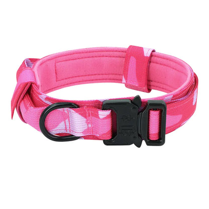 Adjustable Heavy-Duty Tactical Dog Training Collar with Quick Release Buckle for Safety and Comfort - 1000D Nylon