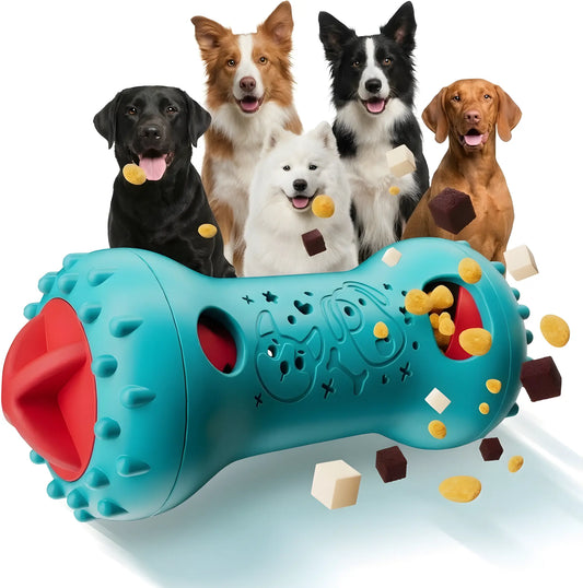 LUMIKATA Dual-Function Dog Puzzle Toy & Slow Feeder: Adjustable 3-Level Treat Dispenser to Promote Healthy Eating Habits and Cognitive Stimulation for All Breeds - Durable Heavy-Duty Nylon for Aggressive Chewers