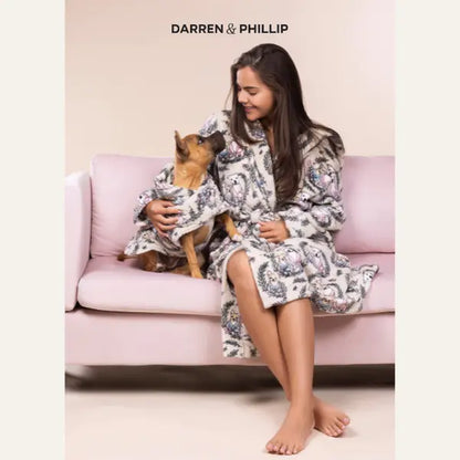 Darren & Phillip Calming Dog Robe - Fleece Coat for Anxiety Relief - Coordinating Women's Robe Available
