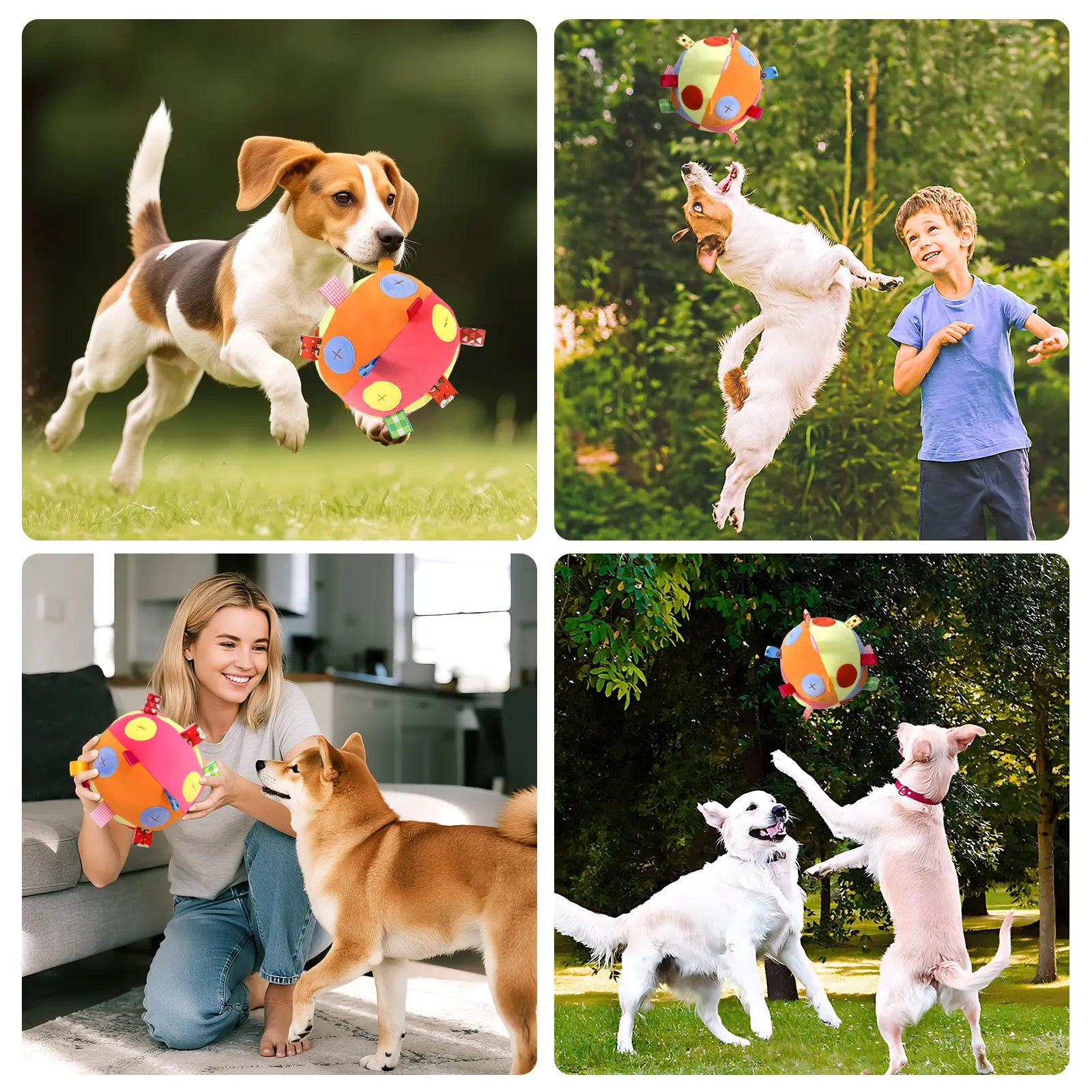 Interactive Dog Snuffle Feeding Ball Toy for Slow Eating and Mental Stimulation, Includes Cotton Fillings and Bell for Enhanced Exercise and IQ Training