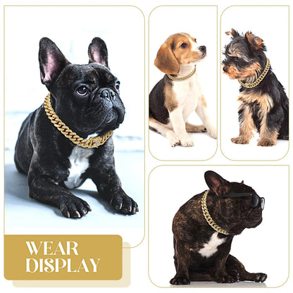 Rhinestone Dog Chain Necklace with Secure Buckle – Elegant Pet Accessory for Small, Medium, and Large Dogs