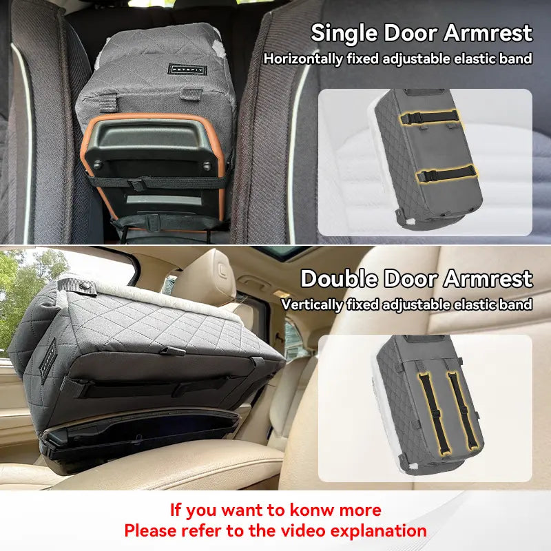 PETSFIT Center Console Dog Car Seat with Enhanced Safety Features, Washable Cushion, and 5-Year Warranty for Small Dogs Up to 8 lbs (Grey)