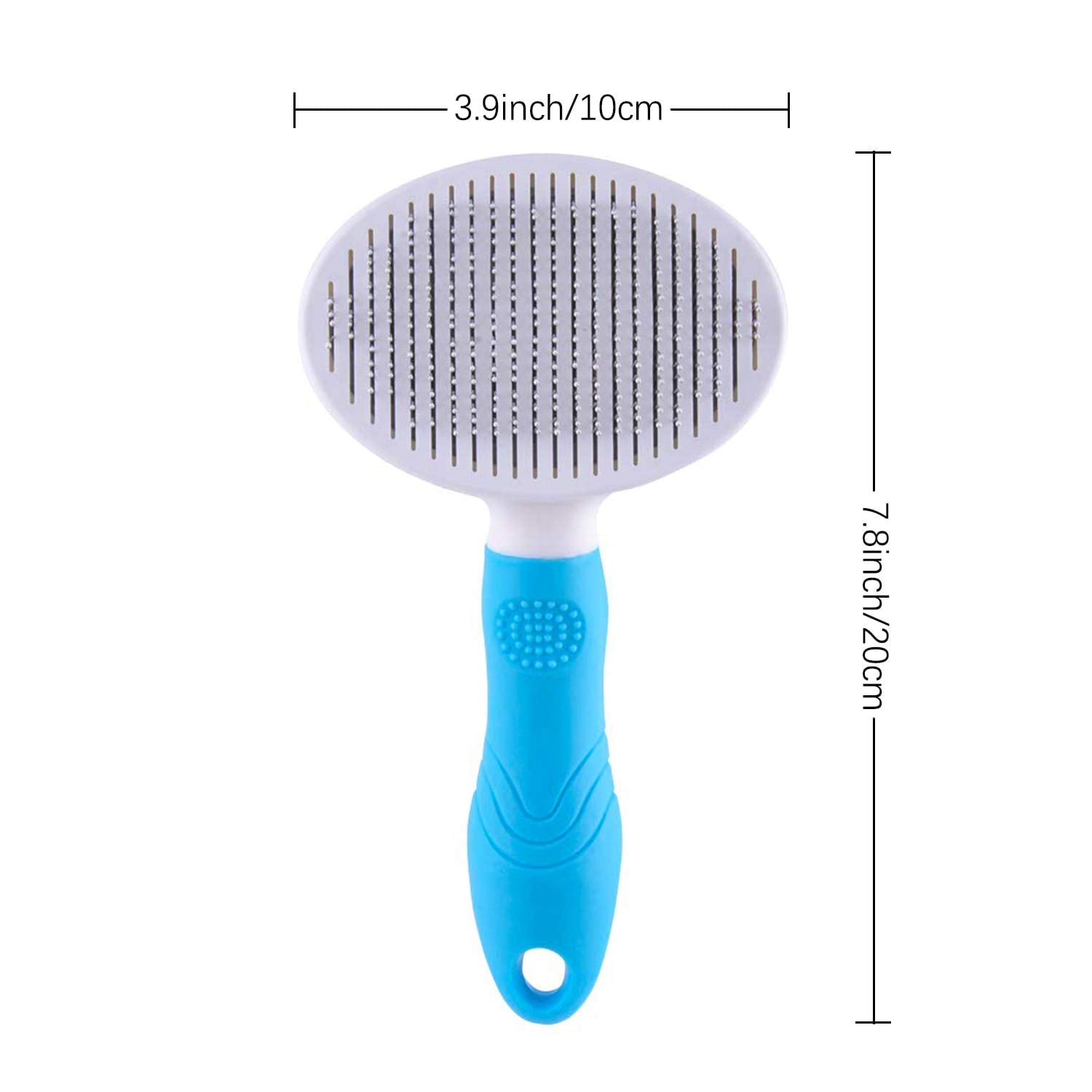 Professional Self-Cleaning Slicker Brush for Dogs and Cats - Effective Pet Grooming Tool for Removing Loose Undercoat, Mats, and Tangled Hair with Integrated Flea Comb