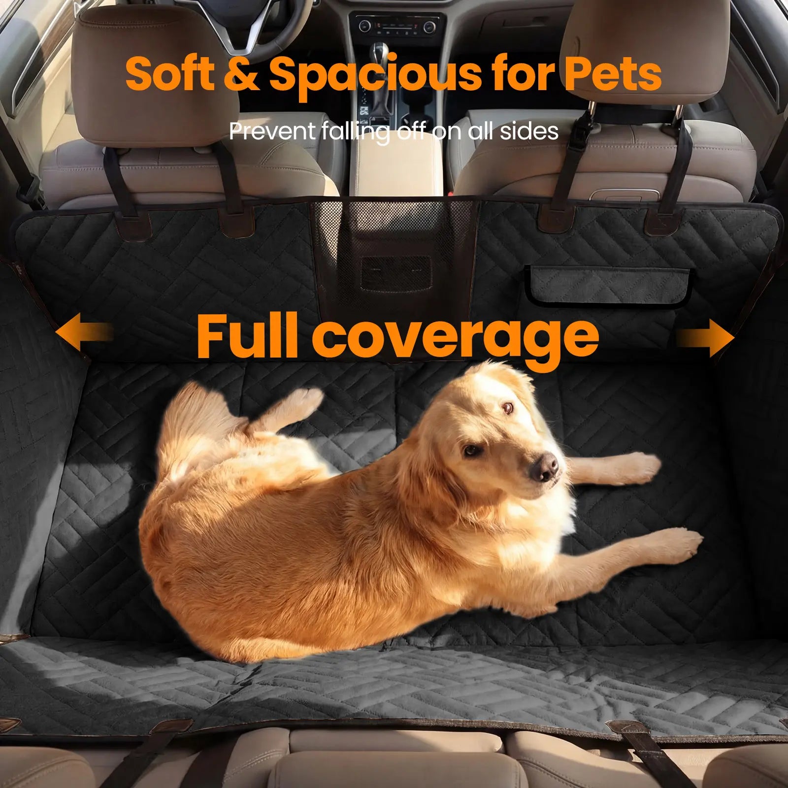 Waterproof Dog Car Seat Cover with Hard Bottom, Anti-Slip Design, Easy to Clean, Mesh Window - Universal Fit for Most Vehicles