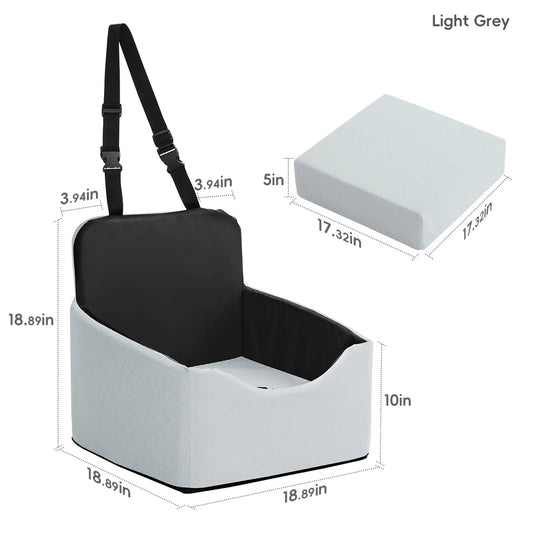 VALUXE Dog Car Booster Seat - All-Season Enclosed Design with Seat Belt Straps, Non-Slip and Waterproof Pet Travel Seat
