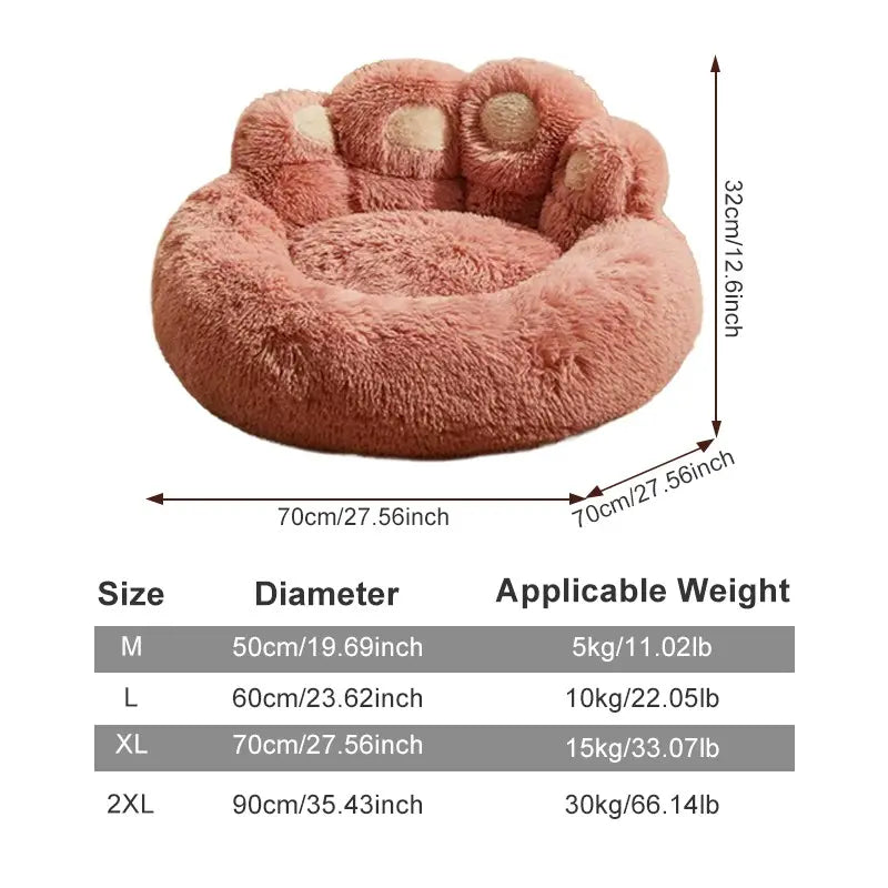 Luxury Bear Paw Plush Pet Bed with Superior Soft Padding and Enhanced Stability