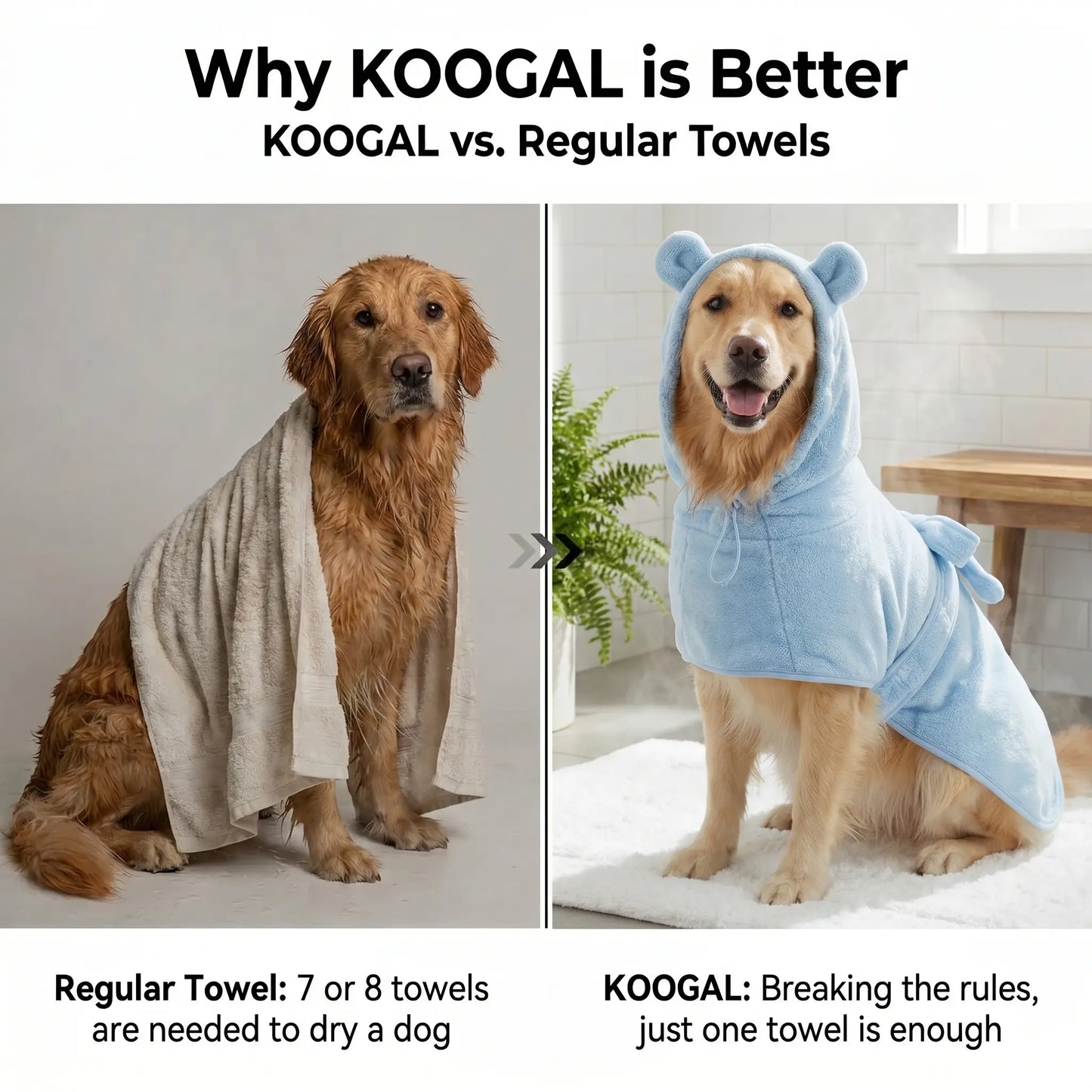 Quick-Dry Superfine Fiber Pet Towel - Highly Absorbent Grooming Cloth for Dogs of All Sizes with Adjustable Design
