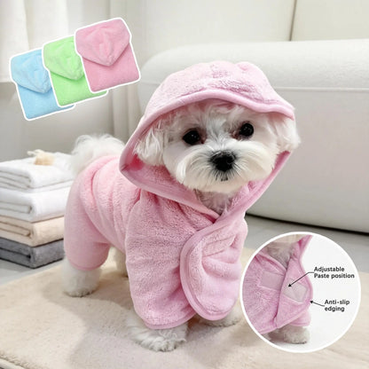 Premium Quick-Drying Absorbent Bathrobes for Small Dogs and Cats - Soft, Comfortable, and Secure Closure for All Seasons