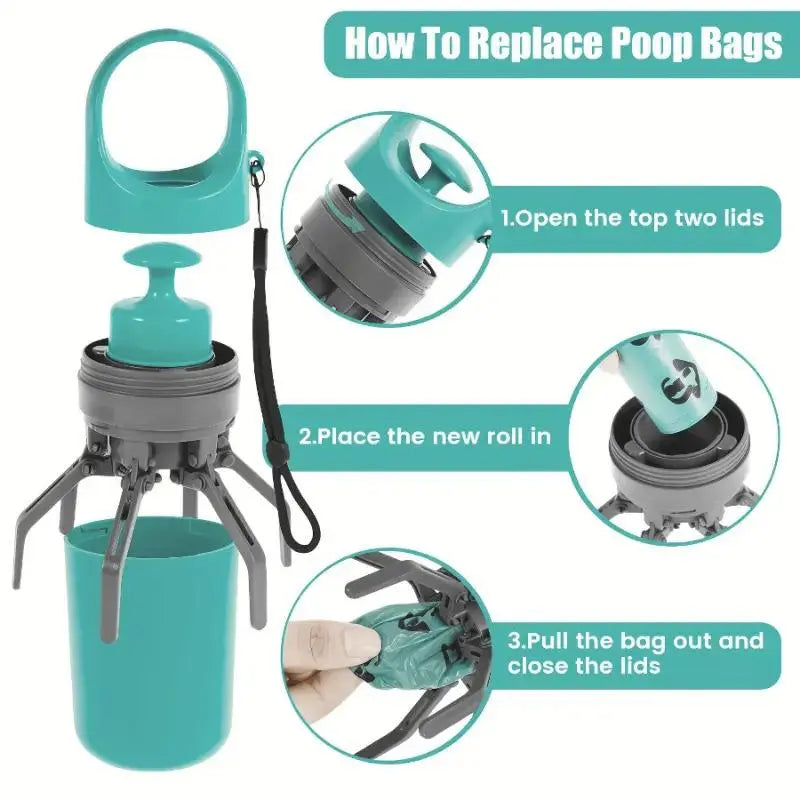 High-Quality Portable Pet Poop Scooper and Waste Bag Dispenser, 1 Count - Ideal for Outdoor Use