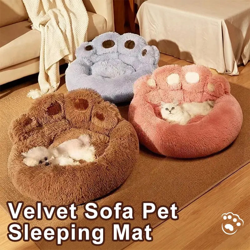 Luxury Bear Paw Plush Pet Bed with Superior Soft Padding and Enhanced Stability