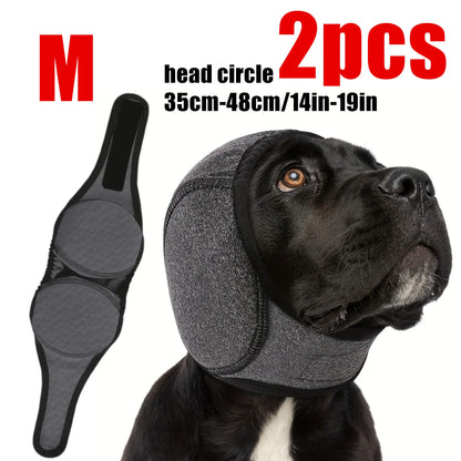 Dog Ear Protector Earmuffs and Bandana Set for Noise Reduction and Hearing Protection, Adjustable Design, Breathable Soft Material, Ideal for Swimming and Beach Use