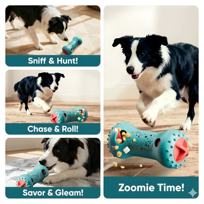 LUMIKATA Dual-Function Dog Puzzle Toy & Slow Feeder: Adjustable 3-Level Treat Dispenser to Promote Healthy Eating Habits and Cognitive Stimulation for All Breeds - Durable Heavy-Duty Nylon for Aggressive Chewers