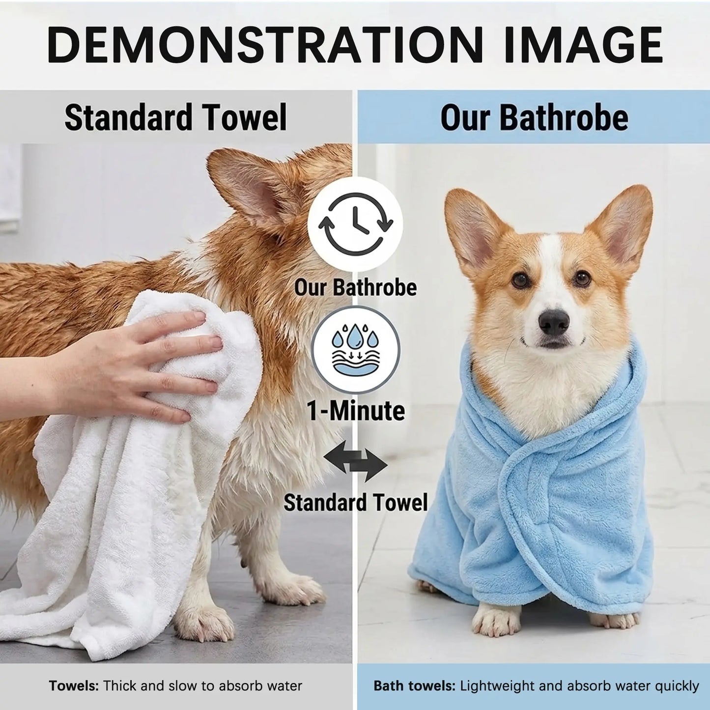 Premium Quick-Drying Absorbent Bathrobes for Small Dogs and Cats - Soft, Comfortable, and Secure Closure for All Seasons