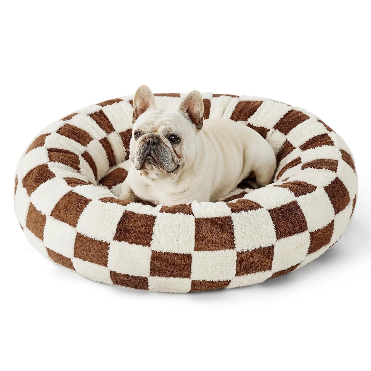 Lesure Luxurious Soft Donut Pet Bed - Plush Calming Bed for Small, Medium, and Large Dogs and Cats, Washable with Anti-Slip Bottom