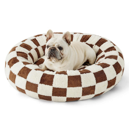 Lesure Luxurious Soft Donut Pet Bed - Plush Calming Bed for Small, Medium, and Large Dogs and Cats, Washable with Anti-Slip Bottom