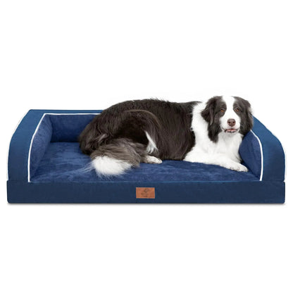 Premium Orthopedic Dog Bed for Large Breeds, Washable Sofa-Style Design with Removable Cover, Waterproof Structure and Nonslip Base, High Bolster Support