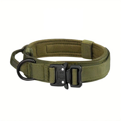 Adjustable Heavy-Duty Tactical Dog Training Collar with Quick Release Buckle for Safety and Comfort - 1000D Nylon