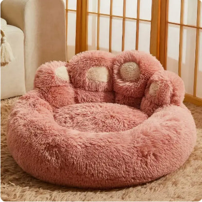 Luxury Bear Paw Plush Pet Bed with Superior Soft Padding and Enhanced Stability