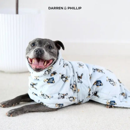 Darren & Phillip Calming Dog Robe - Fleece Coat for Anxiety Relief - Coordinating Women's Robe Available