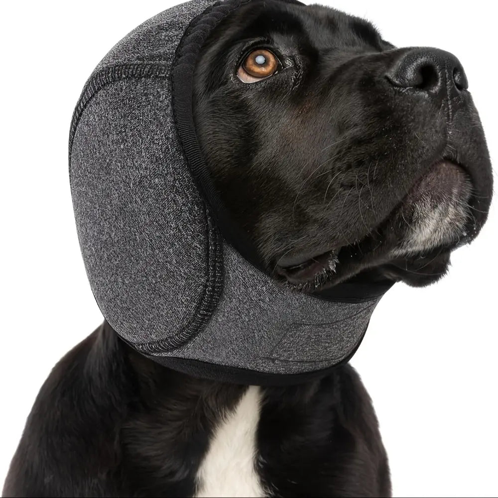 Dog Ear Protector Earmuffs and Bandana Set for Noise Reduction and Hearing Protection, Adjustable Design, Breathable Soft Material, Ideal for Swimming and Beach Use