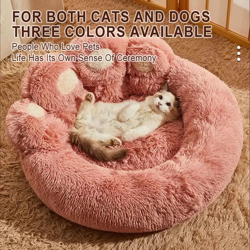Luxury Bear Paw Plush Pet Bed with Superior Soft Padding and Enhanced Stability