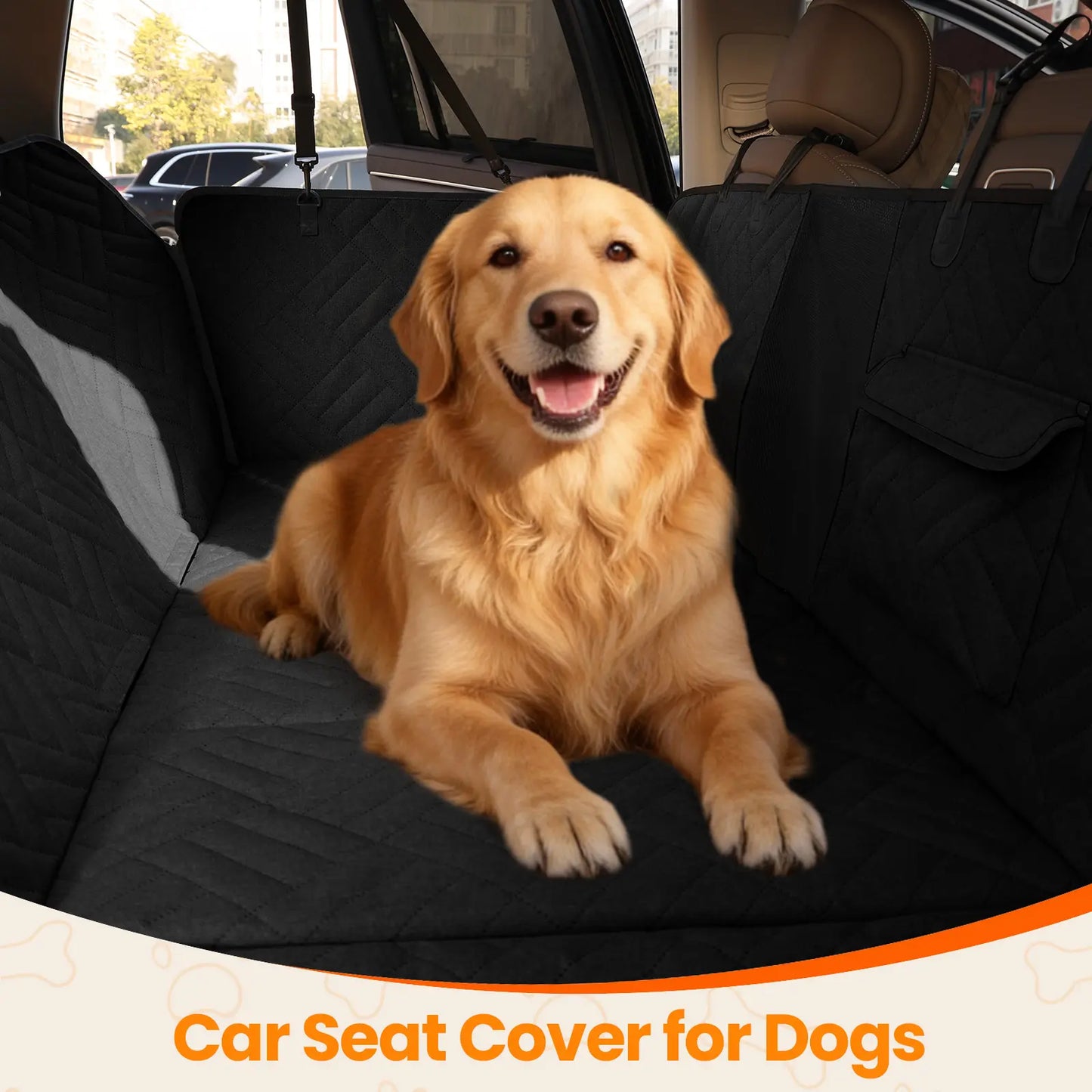 Waterproof Dog Car Seat Cover with Hard Bottom, Anti-Slip Design, Easy to Clean, Mesh Window - Universal Fit for Most Vehicles