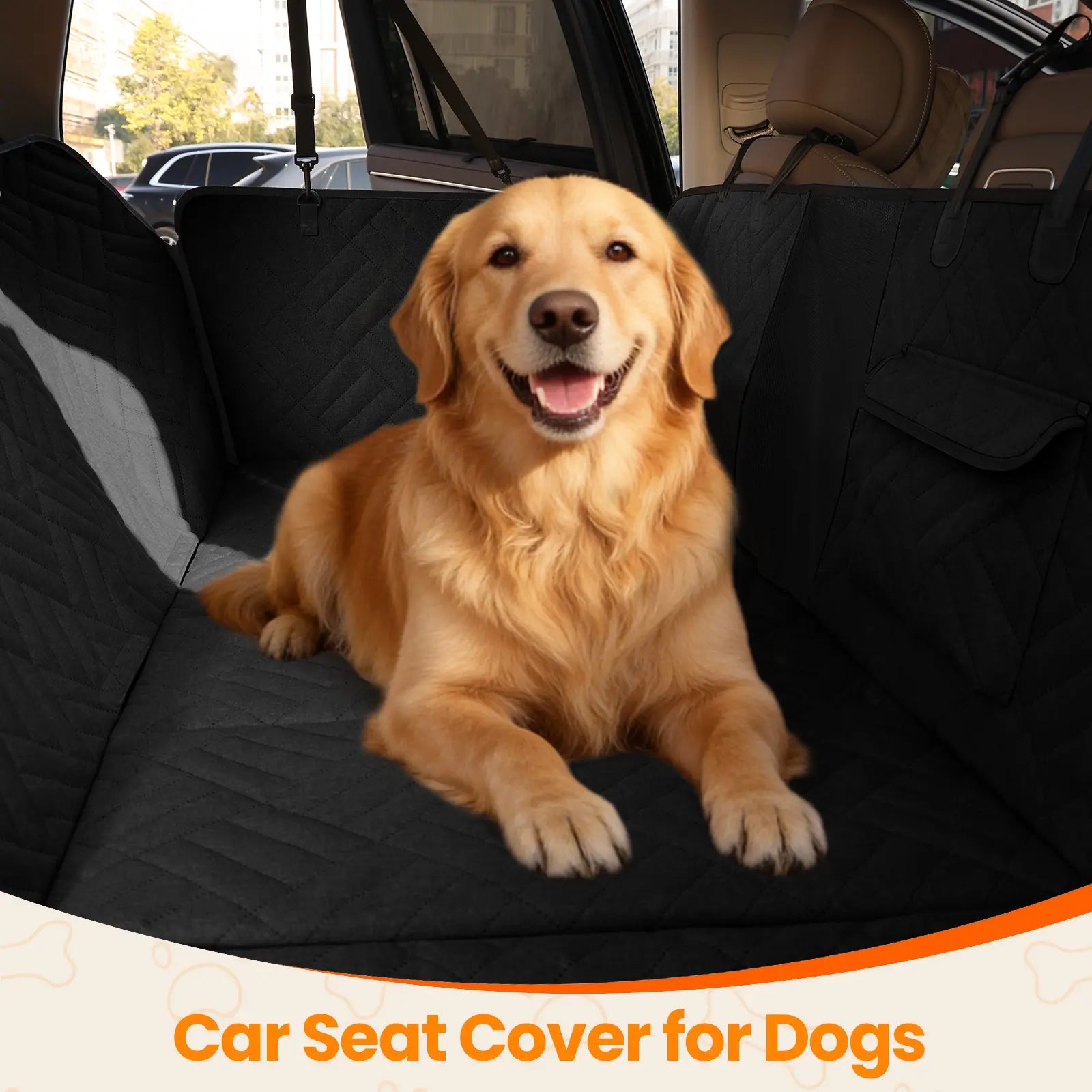Waterproof Dog Car Seat Cover with Hard Bottom, Anti-Slip Design, Easy to Clean, Mesh Window - Universal Fit for Most Vehicles