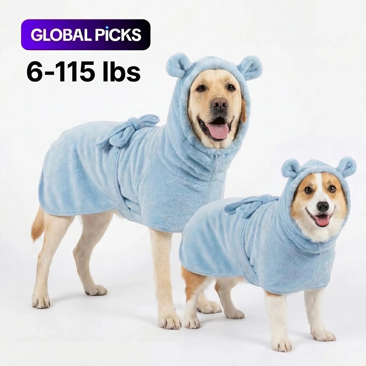 Quick-Dry Superfine Fiber Pet Towel - Highly Absorbent Grooming Cloth for Dogs of All Sizes with Adjustable Design