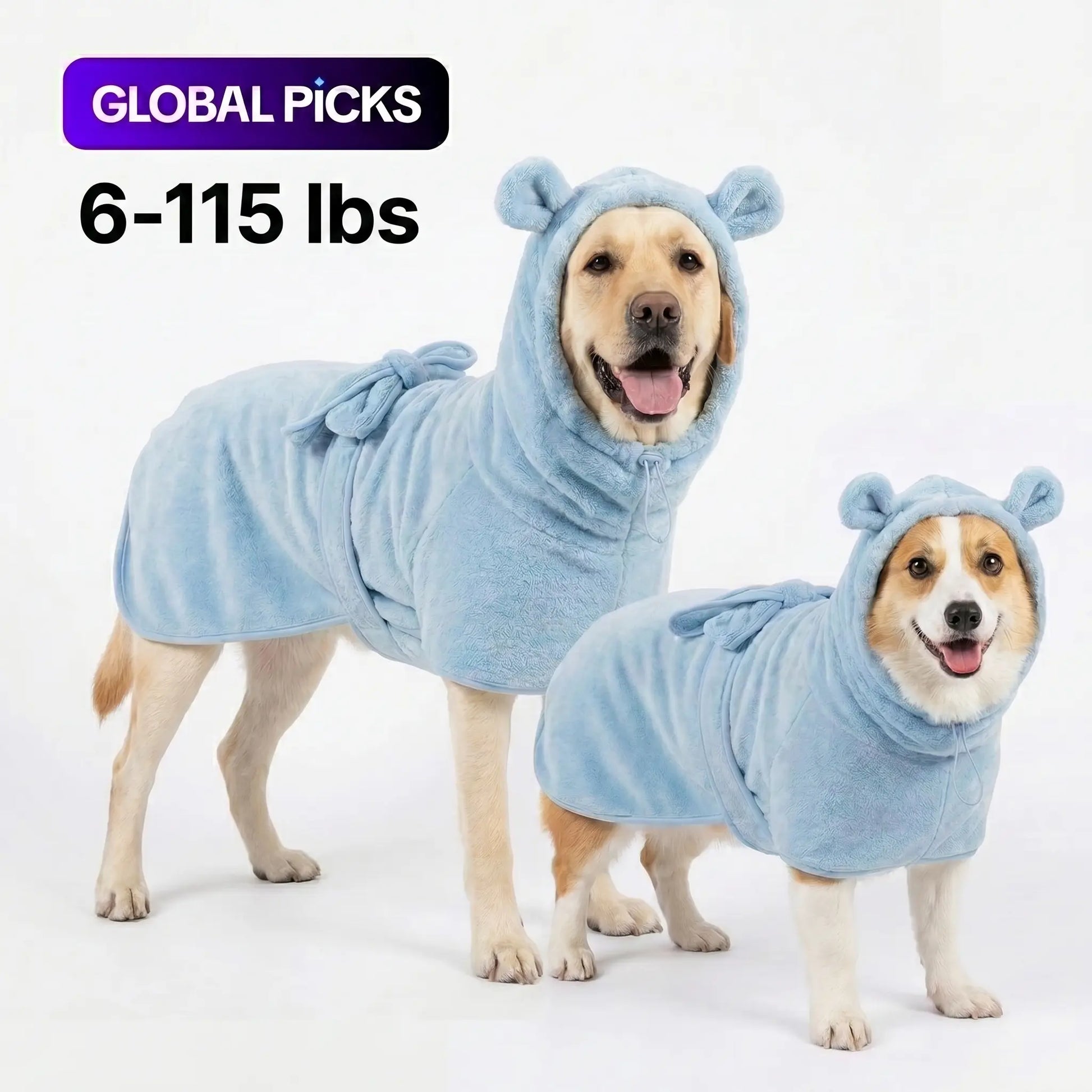 Quick-Dry Superfine Fiber Pet Towel - Highly Absorbent Grooming Cloth for Dogs of All Sizes with Adjustable Design