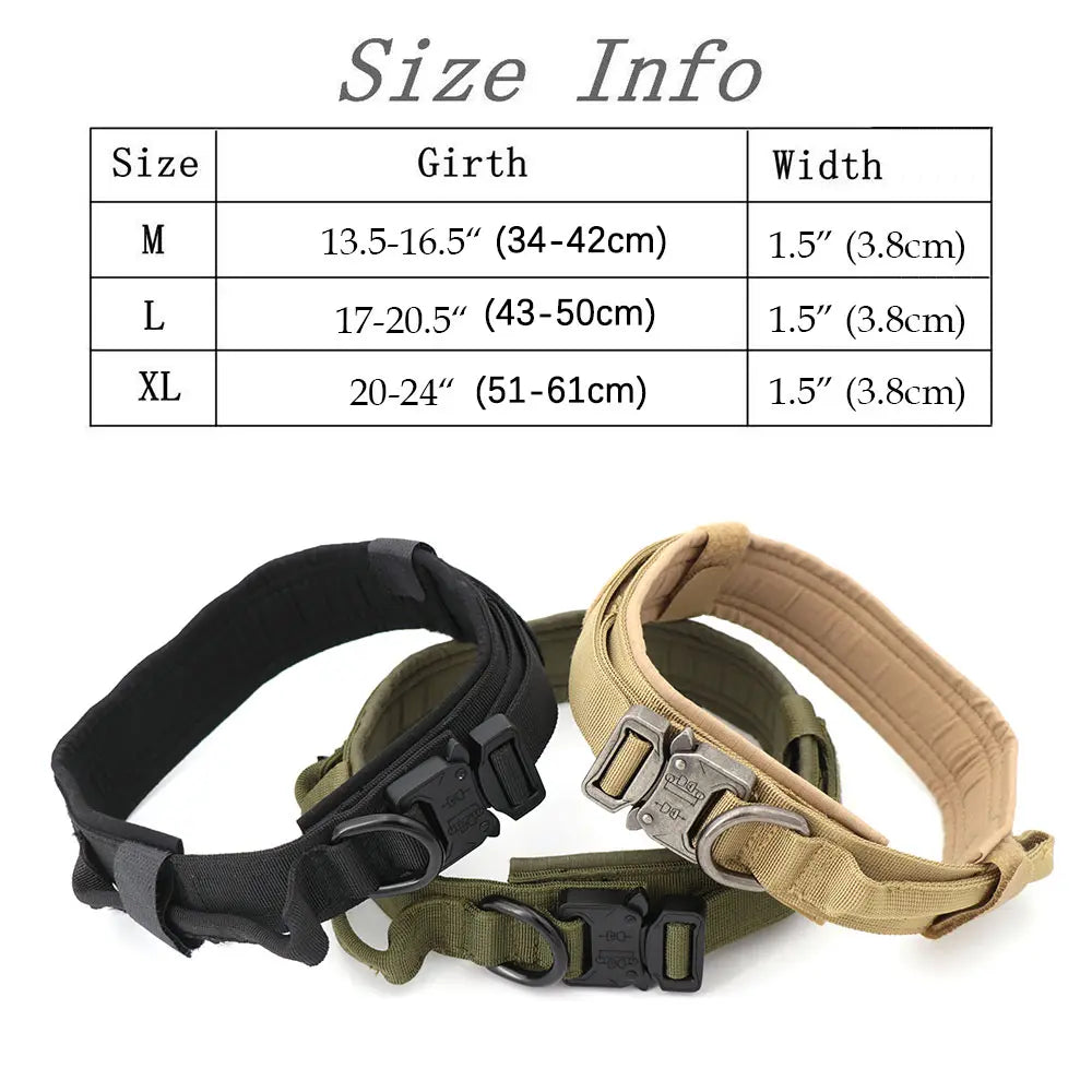 Adjustable Heavy-Duty Tactical Dog Training Collar with Quick Release Buckle for Safety and Comfort - 1000D Nylon
