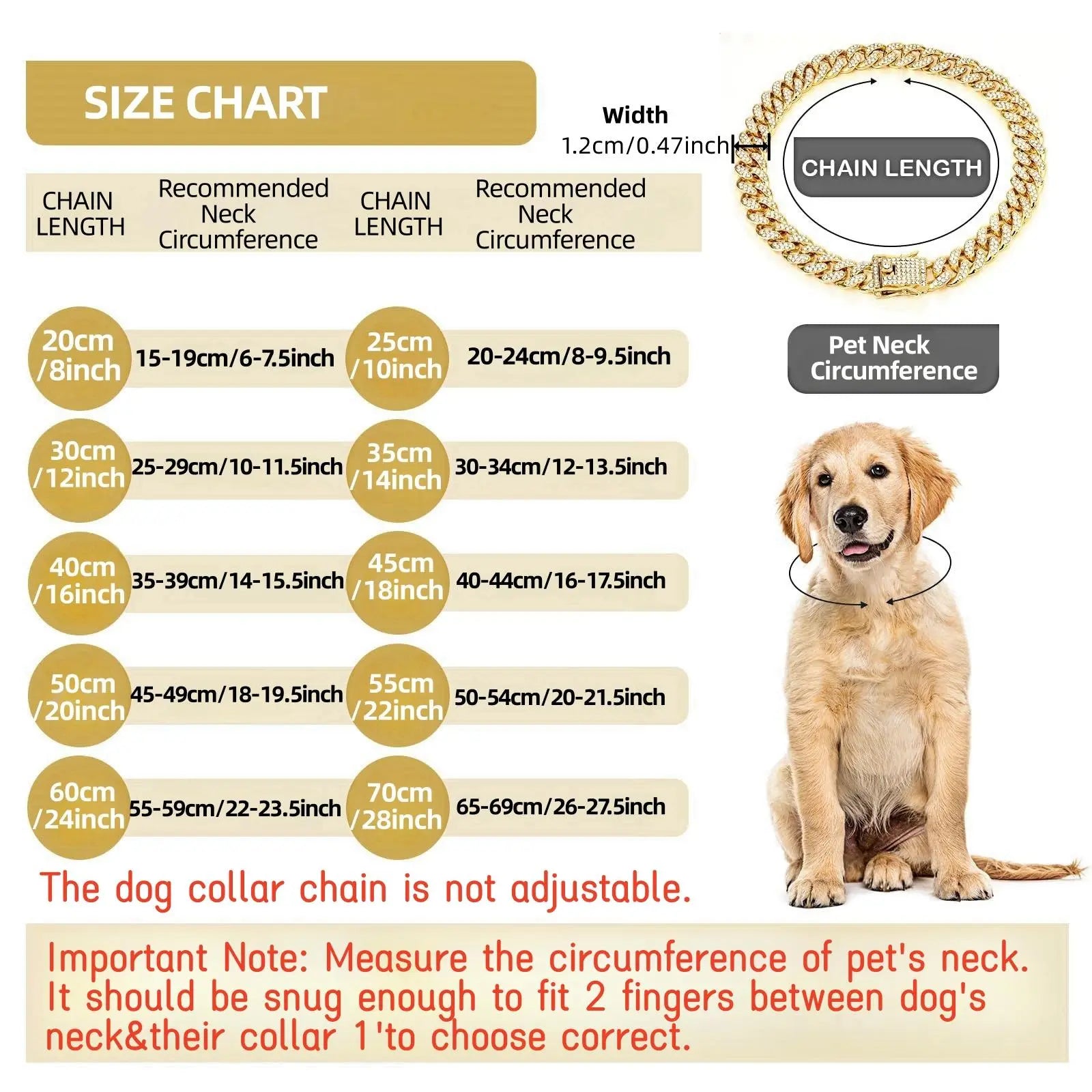 Rhinestone Dog Chain Necklace with Secure Buckle – Elegant Pet Accessory for Small, Medium, and Large Dogs