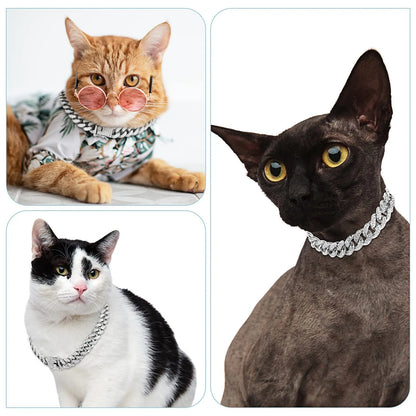 Rhinestone Dog Chain Necklace with Secure Buckle – Elegant Pet Accessory for Small, Medium, and Large Dogs