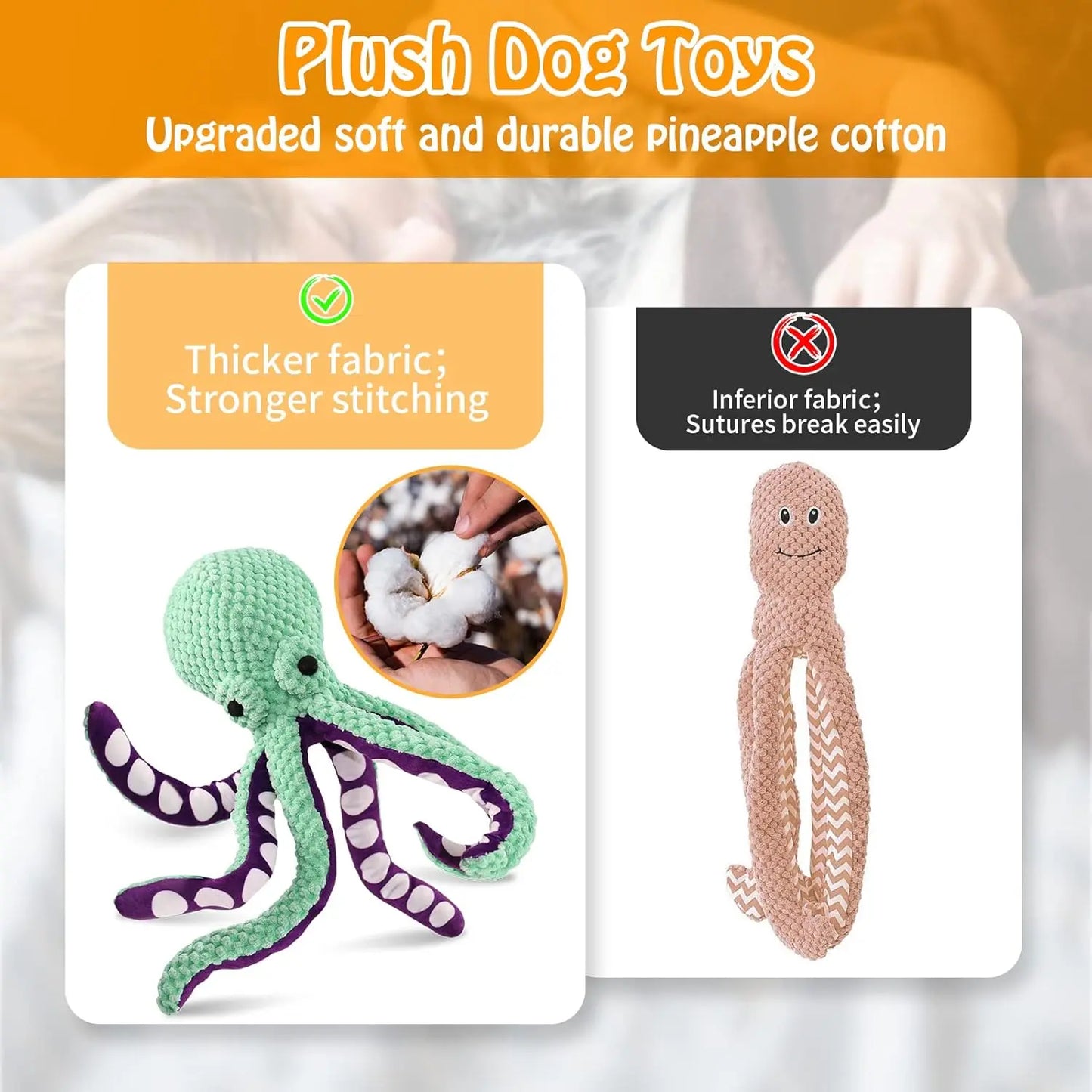 Durable Plush Chew Toys for Large Dogs and Other Pets with Interactive Sound Mechanism - Mrwj