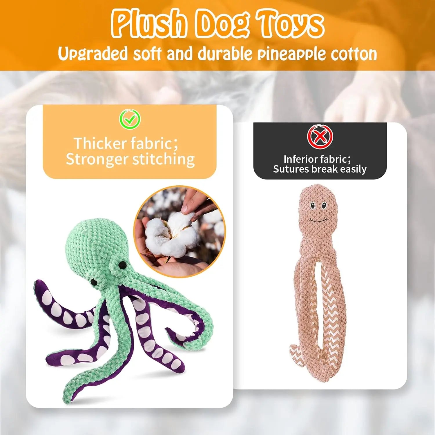 Durable Plush Chew Toys for Large Dogs and Other Pets with Interactive Sound Mechanism - Mrwj