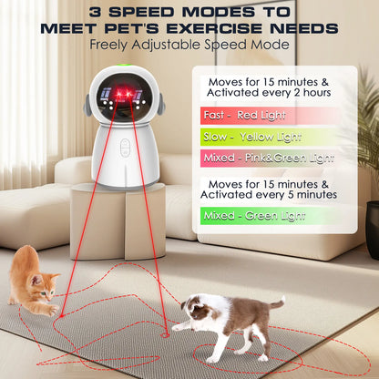 Interactive Rechargeable Cat Laser Toy 2026 for Indoor Cats and Kittens - Motion Activated with Adjustable Angle and Dual Patterns for Enhanced Exercise and Play for Multiple Pets