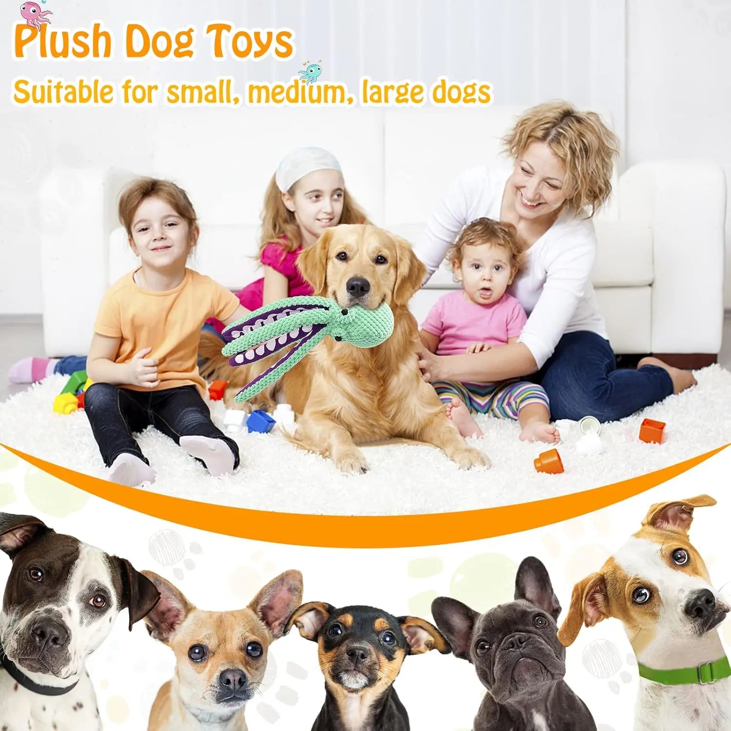 Durable Plush Chew Toys for Large Dogs and Other Pets with Interactive Sound Mechanism - Mrwj