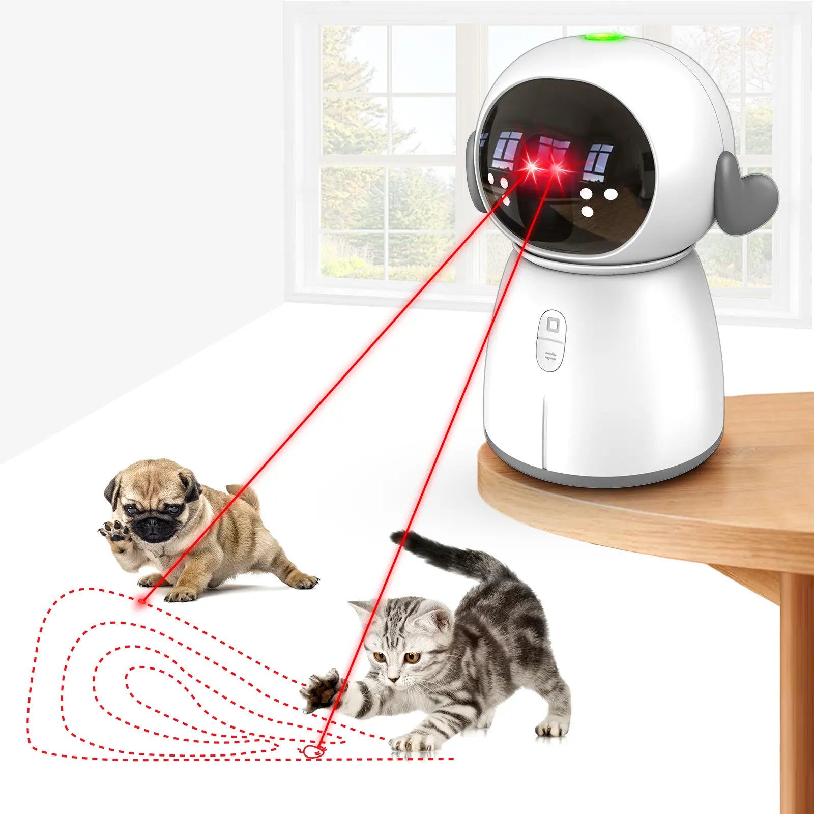 Interactive Rechargeable Cat Laser Toy 2026 for Indoor Cats and Kittens - Motion Activated with Adjustable Angle and Dual Patterns for Enhanced Exercise and Play for Multiple Pets