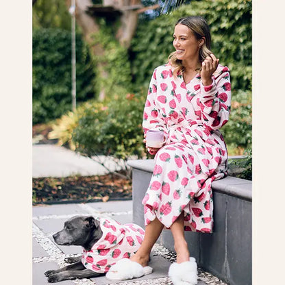 Darren & Phillip Calming Dog Robe - Fleece Coat for Anxiety Relief - Coordinating Women's Robe Available